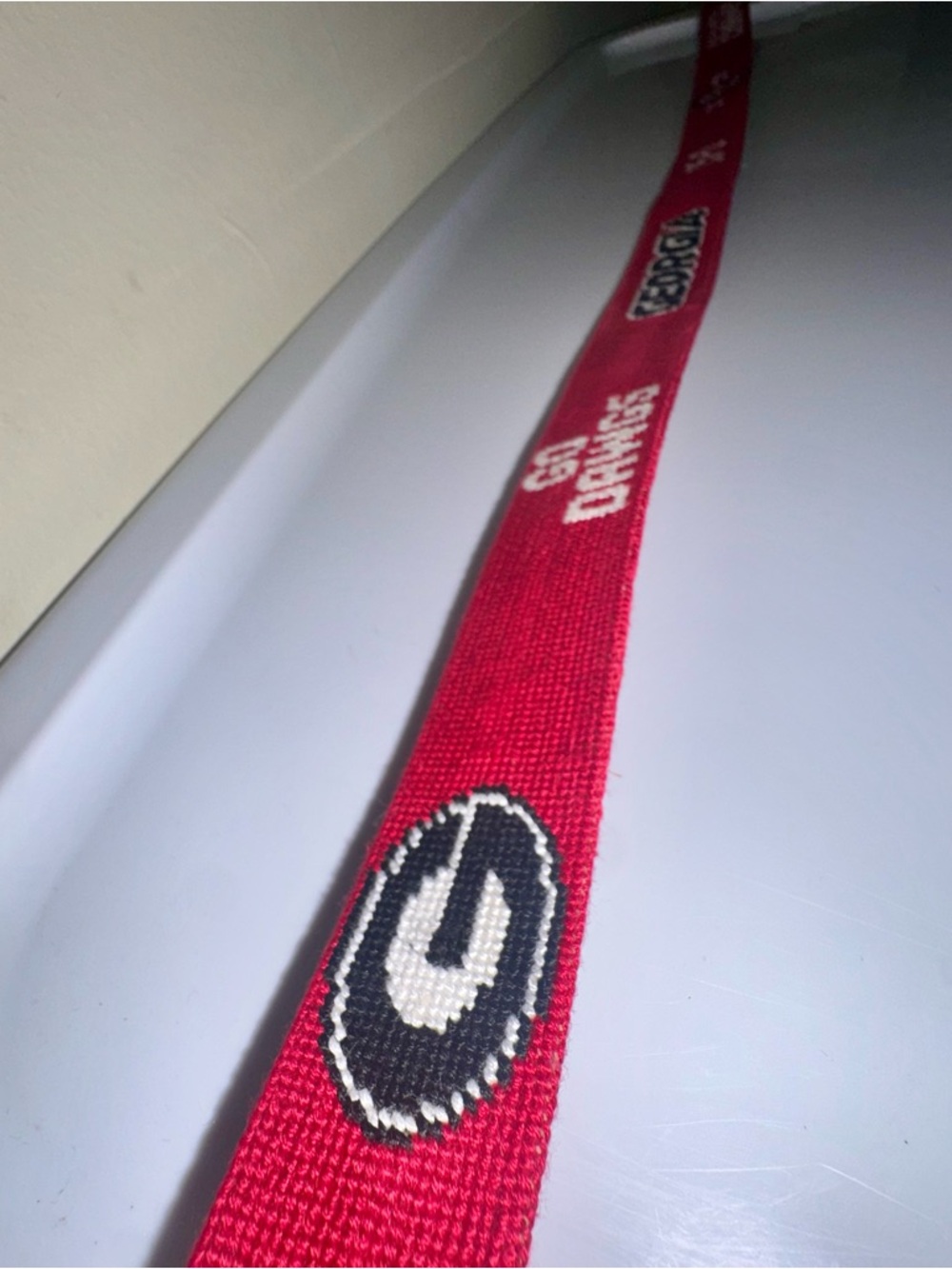 Smathers & Branson UGA Champs Hand-stitched Needlepoint Belt with Leather Trim - Picture 9 of 9
